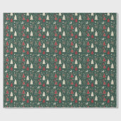 Nordic Winter Wonderland Seamless Pattern Cadeaupapier (Vlak)