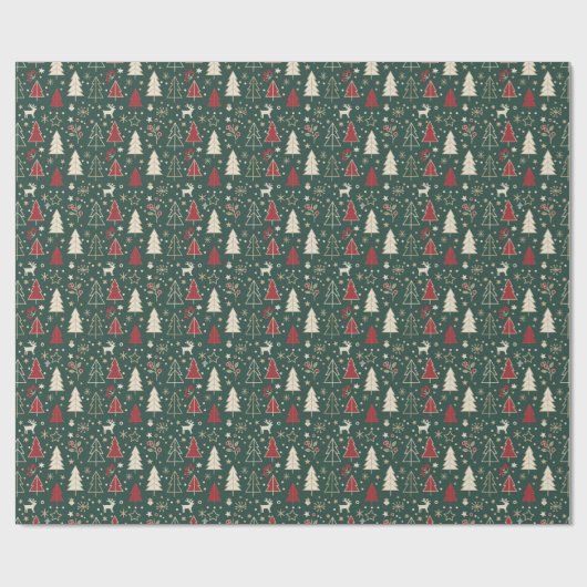 Nordic Winter Wonderland Seamless Pattern Cadeaupapier (Vlak)