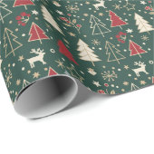 Nordic Winter Wonderland Seamless Pattern Cadeaupapier (Rol Hoek)