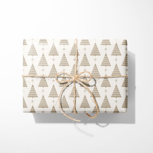 Nordic Wooden Christmas Tree Cadeaupapier