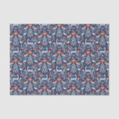 Nordic Woodland Animals Blue Pattern Tissuepapier (Voorkant)