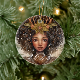 Nordic Yule Goddess Ornament met aangepaste jaar
