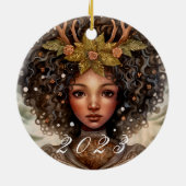 Nordic Yule Goddess Ornament met aangepaste jaar (Achterkant)
