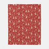 Nordic Yuletide Reindeer Fleece Deken (Voorkant)