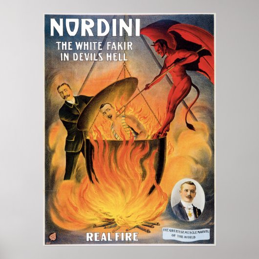 Nordini~ in Devils Hell  Magic Act Poster (Voorkant)