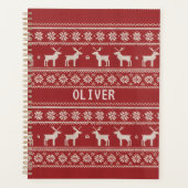 Nordisch rendier breipatroon gepersonaliseerd  planner (Voorkant)