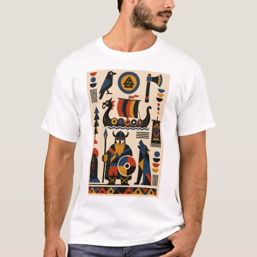Nordische legendes – Geometrisch kunst T-shirt (Voorkant)