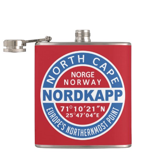 NORDKAPP Eigen monogram-kolf voor Noorwegen Heupfles (Geopend)