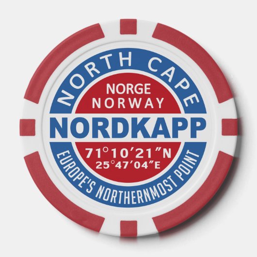 NORDKAPP Noorwegen aangepaste monogram poker chips (Voorkant)