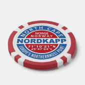 NORDKAPP Noorwegen aangepaste monogram poker chips (Enkel)