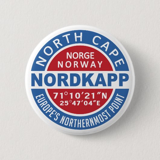 NORDKAPP Noorwegen-knoppen Ronde Button 5,7 Cm (Voorkant)