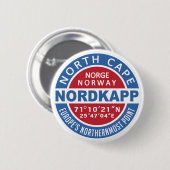 NORDKAPP Noorwegen-knoppen Ronde Button 5,7 Cm (Voorkant /achterkant)