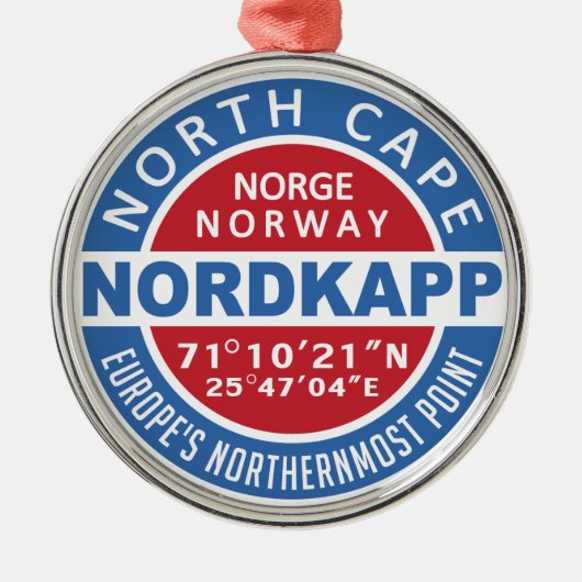 NORDKAPP Noorwegen Metalen Ornament (Voorkant)