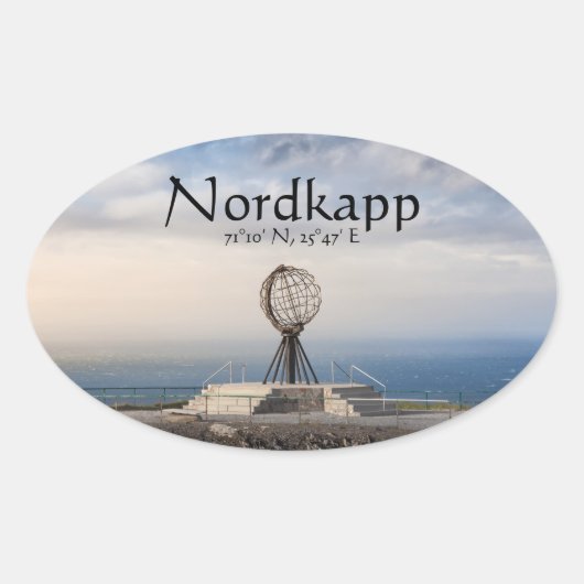 Nordkapp Noorwegen Ovale Sticker (Voorkant)
