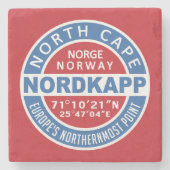 NORDKAPP Noorwegen stenen onderzetter (Voorkant)