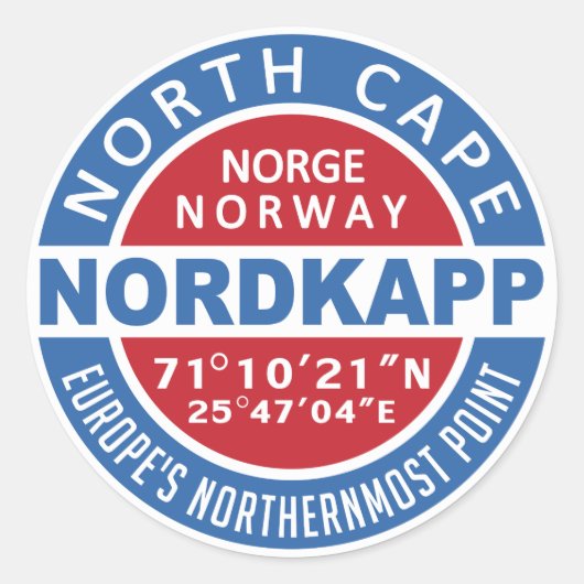 NORDKAPP Noorwegen stickers (Voorkant)