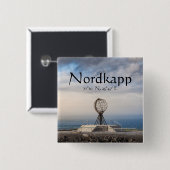Nordkapp Noorwegen Vierkante Button 5,1 Cm (Voorkant /achterkant)