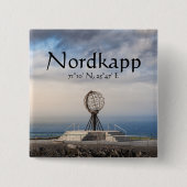 Nordkapp Noorwegen Vierkante Button 5,1 Cm (Voorkant)