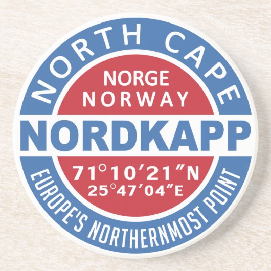 NORDKAPP Noorwegen zandsteen onderzetter (Voorkant)