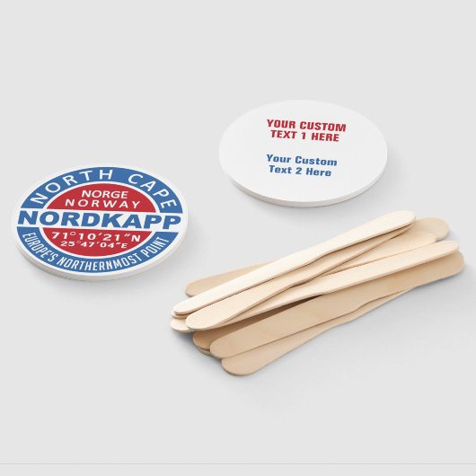 NORDKAPP North Cape aangepaste tekstventilatorset  Handwaaier (Niet-gemonteerd)