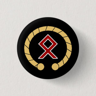 NordoCeltic Badge - Torc & Rune Ronde Button 3,2 Cm