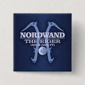 Nordwand "The Eiger" Vierkante Button 5,1 Cm (Voorkant)