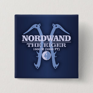 Nordwand "The Eiger" Vierkante Button 5,1 Cm