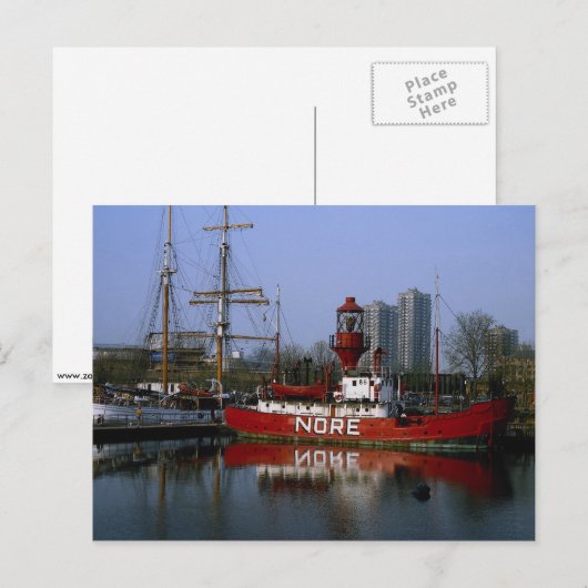 Nore Lightship, St. Kathrines dock, Londen, Englan Briefkaart (Voorkant / Achterkant)
