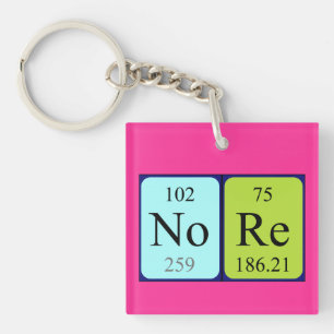 Nore Periodic table name keying Sleutelhanger