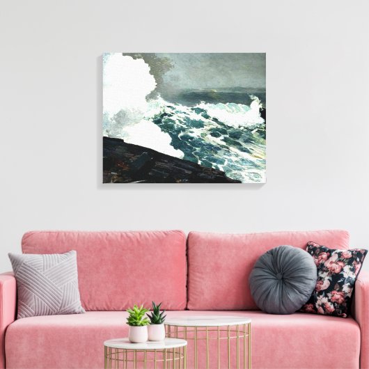 Noreaster - Verberoemd schilderij Winslow Homer Canvas Afdruk (Insitu (Woonkamer))