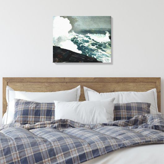 Noreaster - Verberoemd schilderij Winslow Homer Canvas Afdruk (Insitu (Slaapkamer))