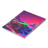 Norepad Neon Racer – 80s Retro-Futuristische Sport Notitieblok (Linkerzijde)