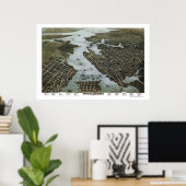 Norfolk and Portsmouth, VA Panoramic Map - 1873 Poster (Thuiskantoor)