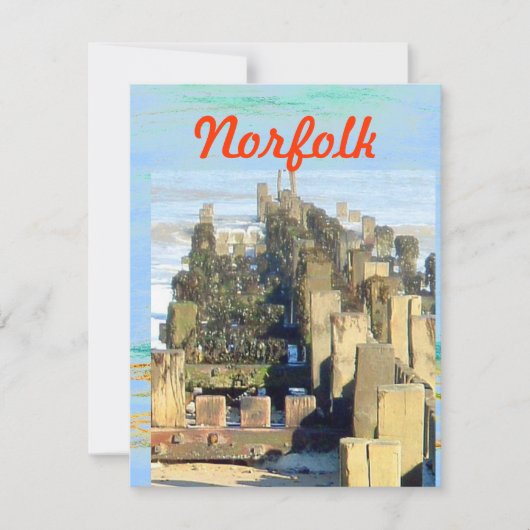 Norfolk Beach Telefoon Feestdagenkaart (Voorkant)