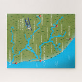 Norfolk Broads Engeland Kaart. Legpuzzel (Horizontaal)