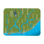 Norfolk Broads Engeland Kaart. Magneet (Horizontaal)