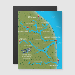 Norfolk Broads England Map.