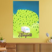 Norfolk Caravan-kaart Canvas Afdruk (Insitu (Woonkamer))