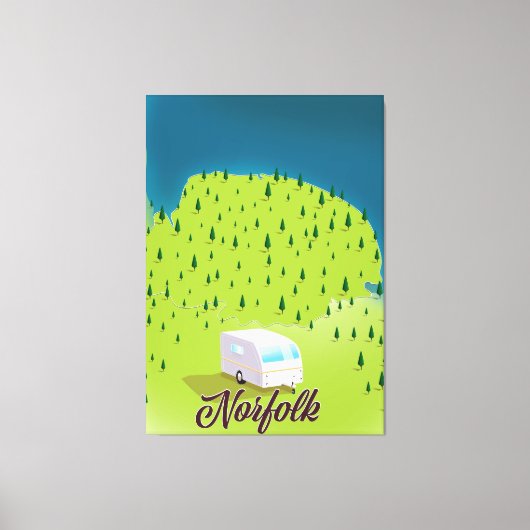 Norfolk Caravan-kaart Canvas Afdruk (Voorkant)