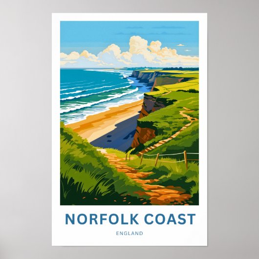 Norfolk Cast England Reisprint Poster (Voorkant)
