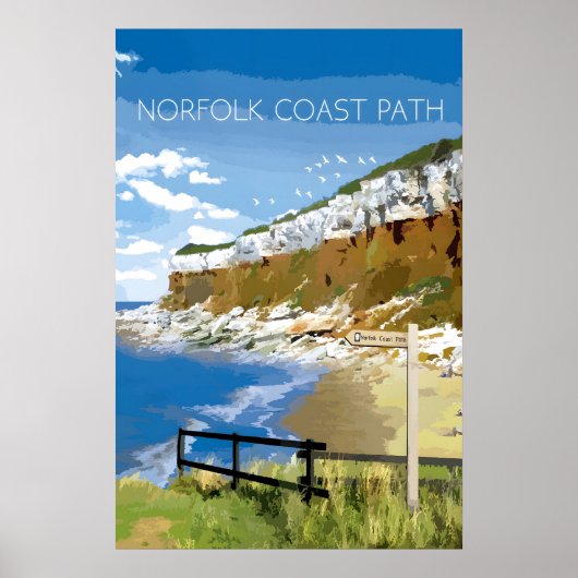Norfolk Coast Path Nationaal Wandelpad Reisposter Poster (Voorkant)