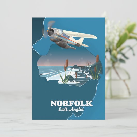 Norfolk East Anglia kaart (Staand voorkant)