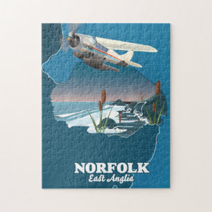 Norfolk East Anglia kaart Legpuzzel