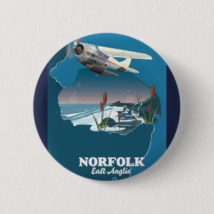 Norfolk East Anglia kaart Tweekleurige koffiemok Ronde Button 5,7 Cm