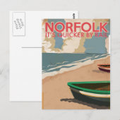 Norfolk, Engeland Vintage Reisposter Briefkaart (Voorkant / Achterkant)