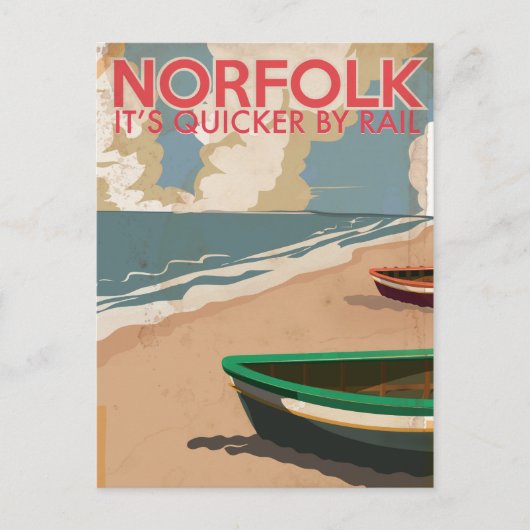Norfolk, Engeland Vintage Reisposter Briefkaart (Voorkant)