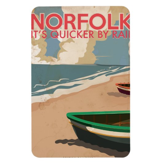 Norfolk, Engeland Vintage Reisposter Magneet (Verticaal)