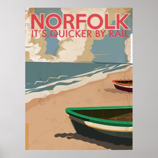 Norfolk, Engeland Vintage Reisposter Poster (Voorkant)