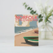 Norfolk, England Vintage Travel Poster Briefkaart (Staand voorkant)