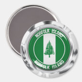 Norfolk Island Round Emblem Magneet (Voorkant / Achterkant)